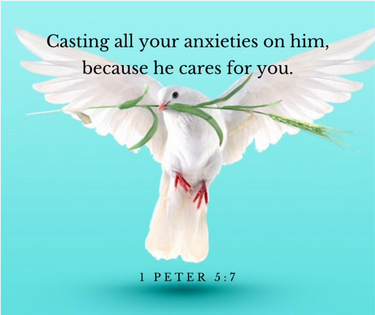 Casting all your anxieties on him, because he cares for you