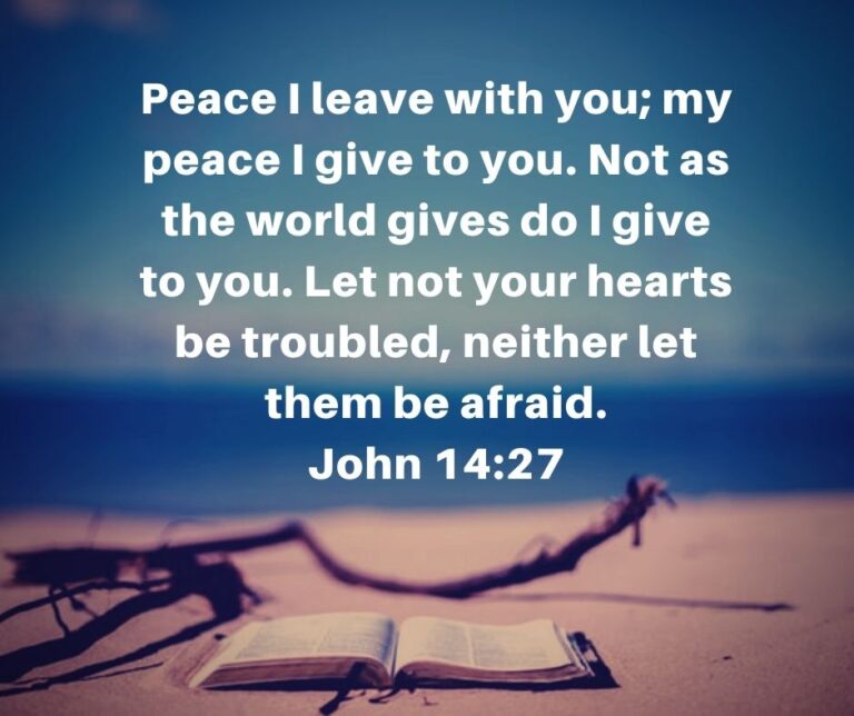 Peace I leave you with; my peace I give to you. Not as the world gives do I give to you. Let not your hearts be troubled, neither let them be afraid