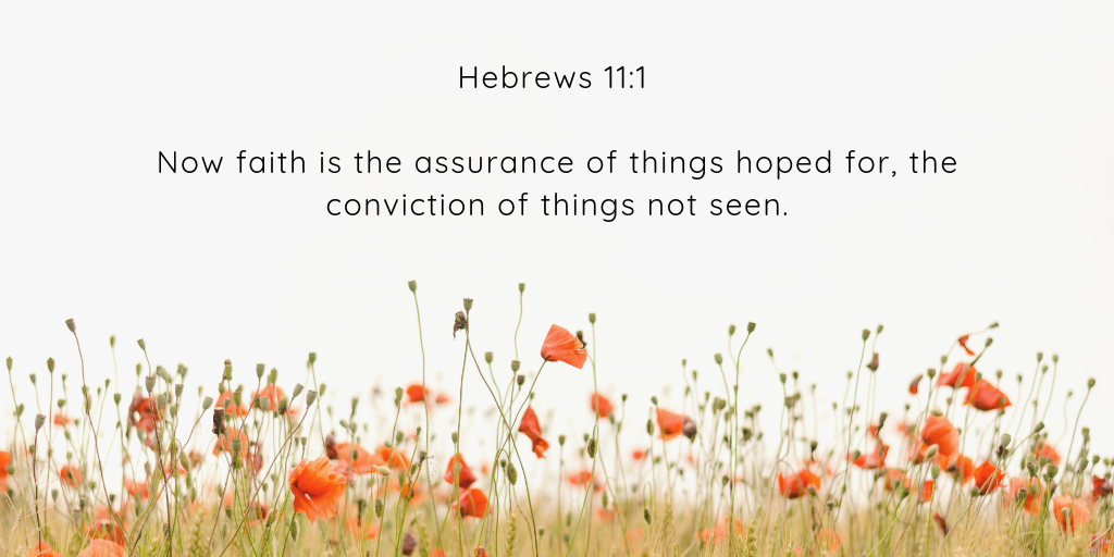 Now faith is the assurance of things hoped for the conviction of things not seen